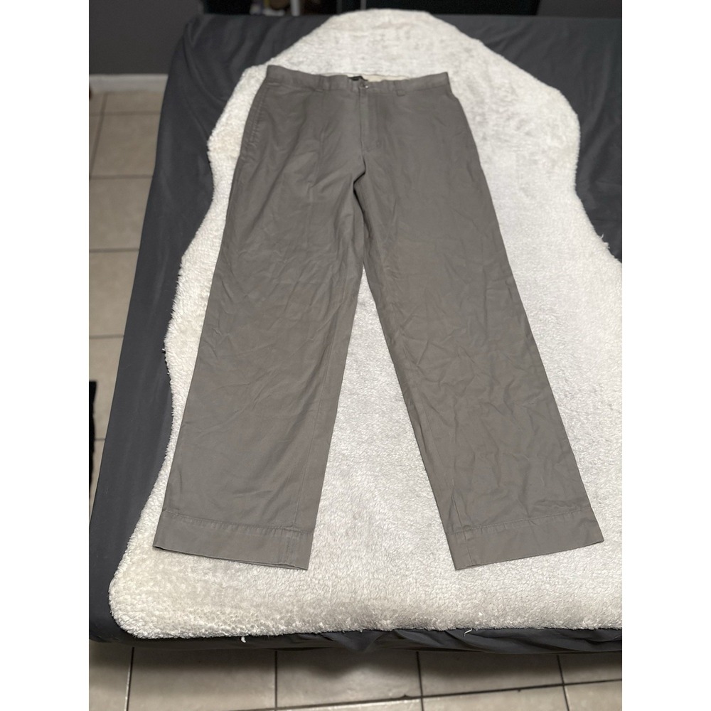 Banana Republic Emerson Men's Gray Chino Straight Pants Size 34x32 Cotton Slacks